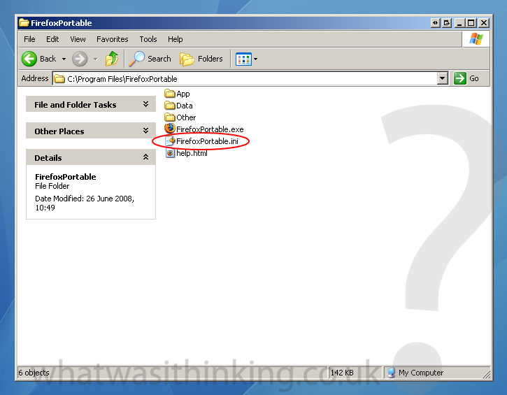 Place the ini file into the root folder - Whatwasithinking.co.uk