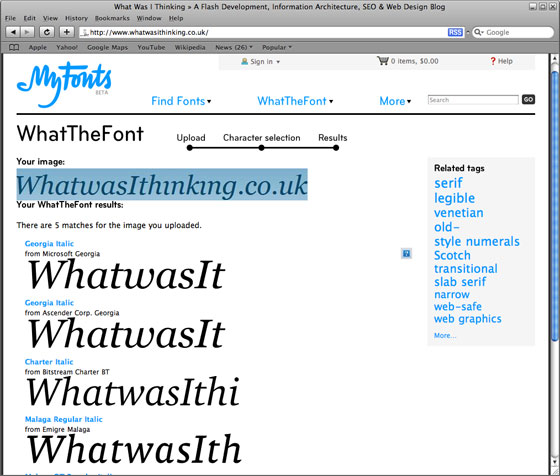 WhatTheFont! - Whatwasithinking.co.uk