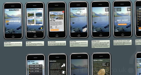 Storyboard of the Go Skimming iPhone app