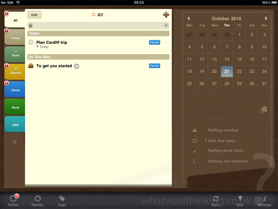 2Do for the iPad - Whatwasithinking.co.uk