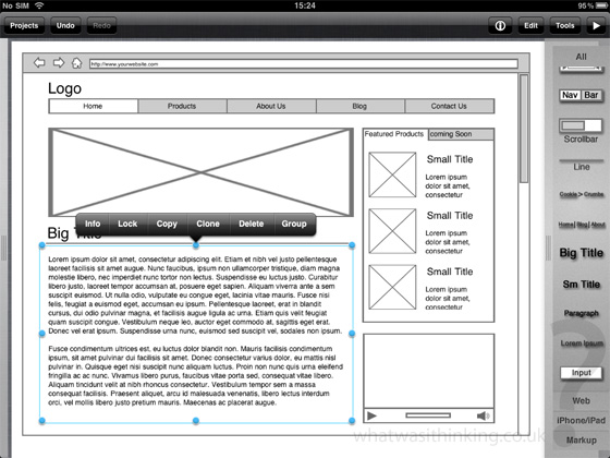 iMockups for the iPad screenshot